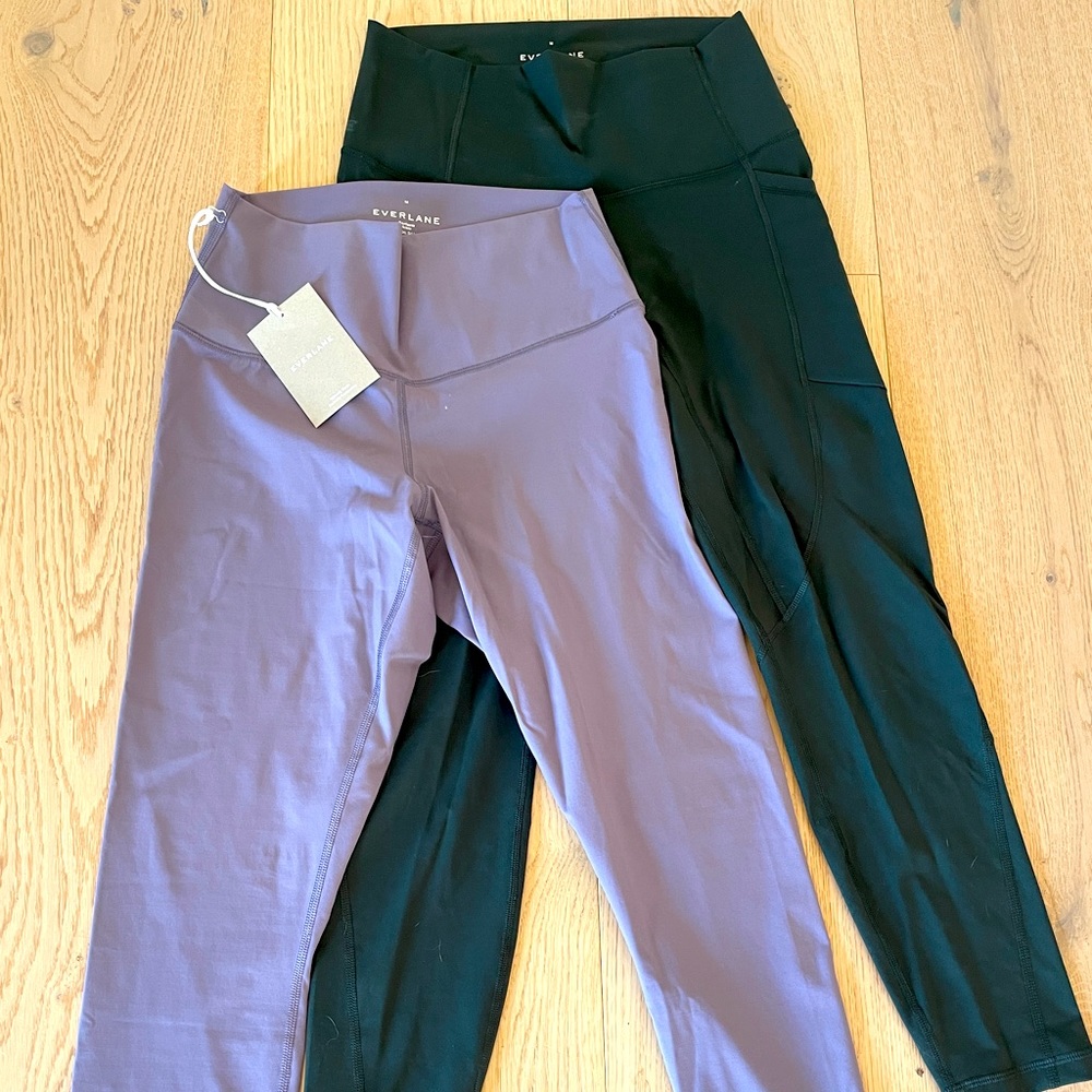 Two pairs of everlane perform leggings